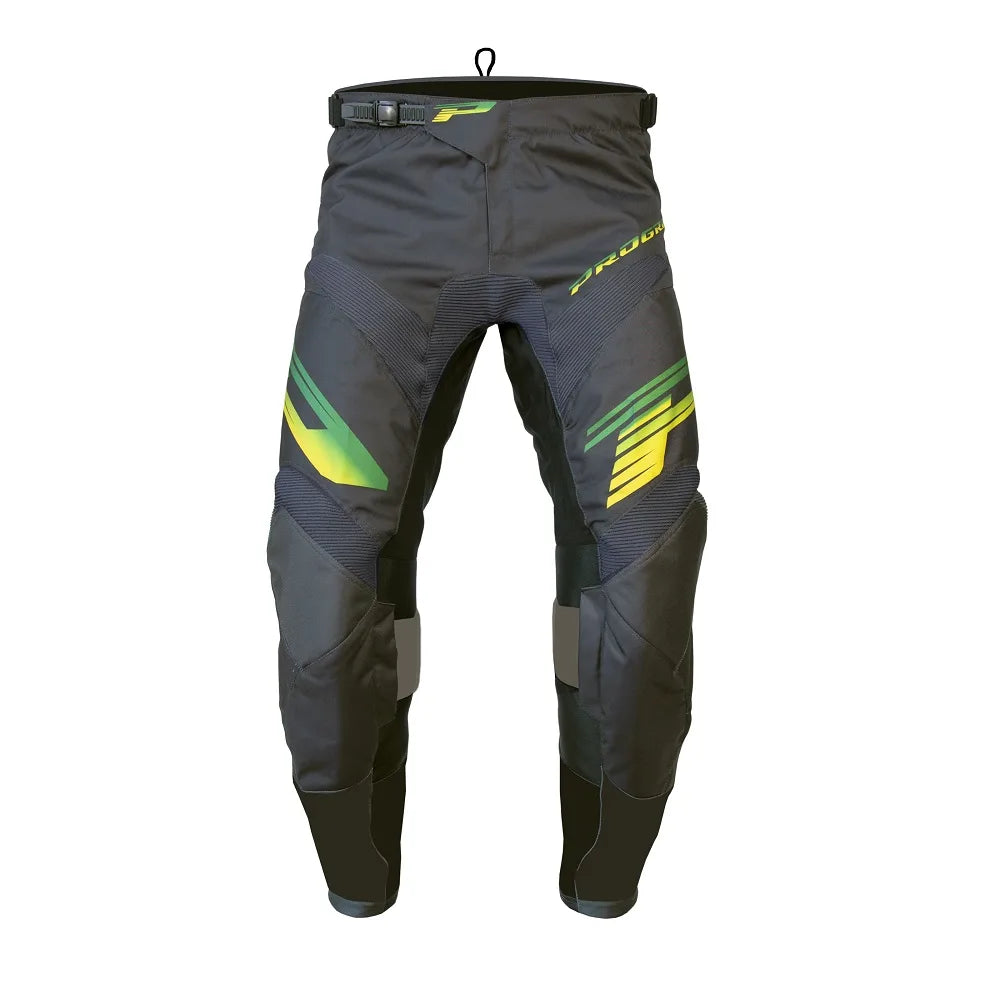 PROGRIP - Pantaloni 6015-370 Grigio Scuro/Verde/Giallo