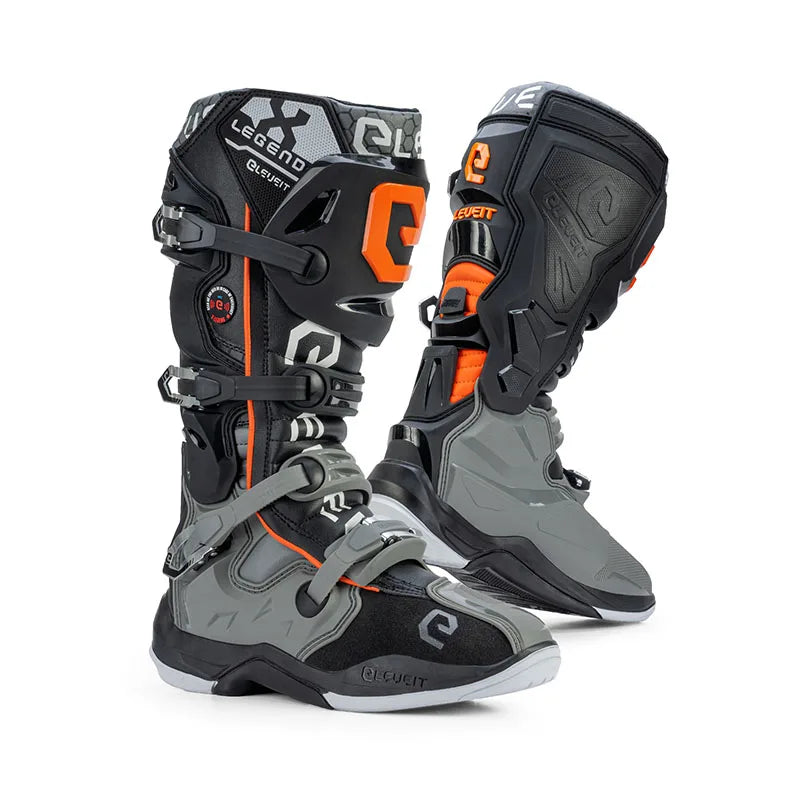 ELEVEIT MOTOBOOTS - Stivali X LEGEND Off-Road Grey/Orange