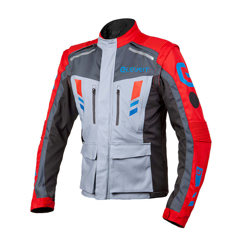 ELEVEIT MOTOBOOTS - Giacca MUD MAXI JACKET Off-Road Grey/Red