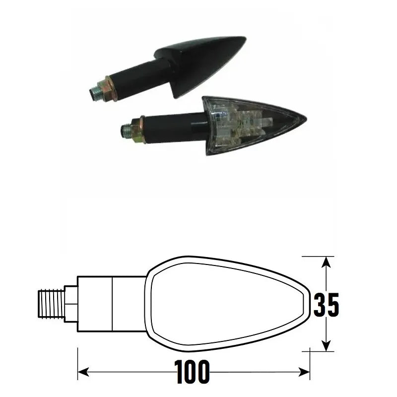 BCR - Freccia a Led FLAME (Coppia) - Nero