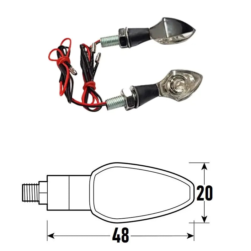 BCR - Freccia a Led SPIKE (Coppia) in Alluminio - Look Cromato