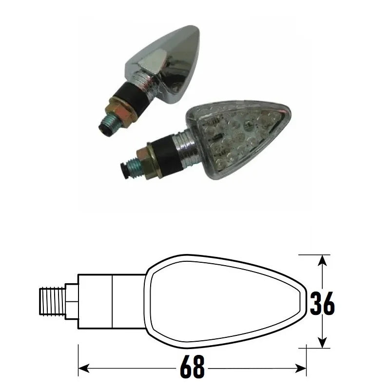 BCR - Freccia a Led ARW (Coppia) - Look Cromato