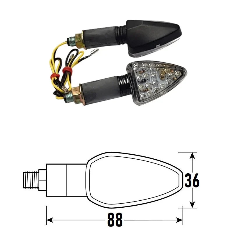 BCR - Freccia a Led ARW (Coppia) - Nero, Lungo