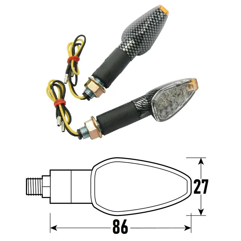 BCR - Freccia a Led GOCCIA (Coppia) - Look Carbonio