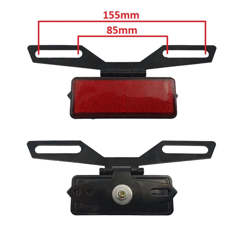 BCR - Catadiottro Targa Universale 89x35mm con Supporto in Metallo Nero