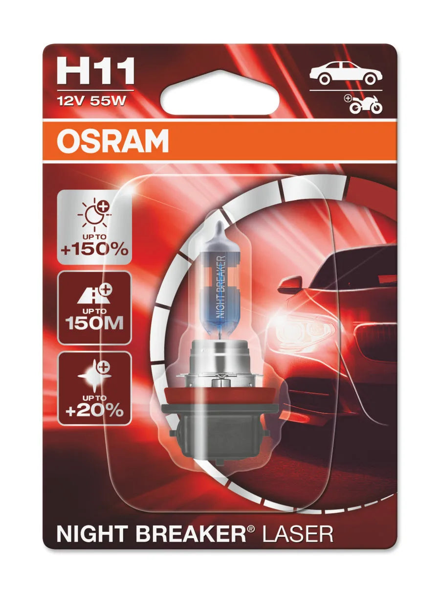 OSRAM - Lampada H11 PGJ19-2 12V-55W Night Breaker LASER - Blister