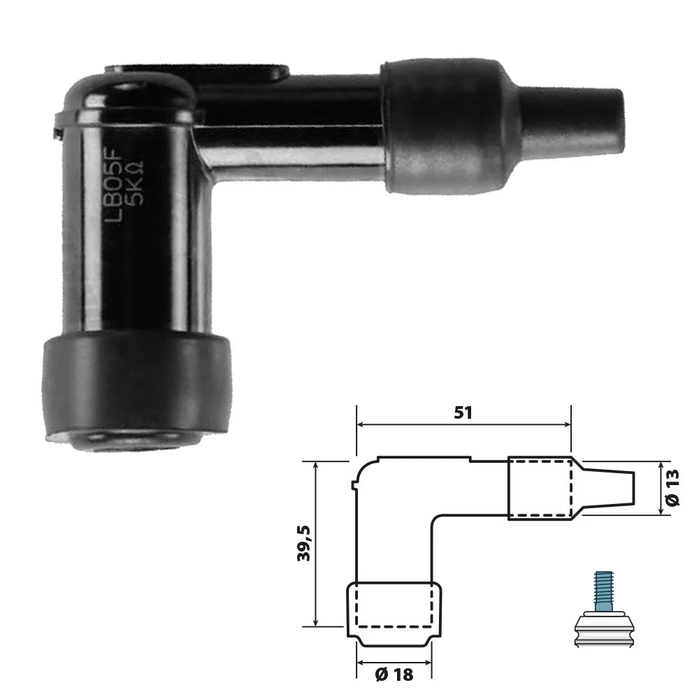 N.G.K - Cappuccio candela LB05F con Resistore 5 Ohm