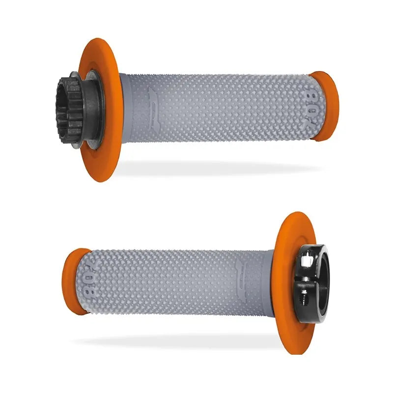 PROGRIP - Manopole MX 708-293 con Sistema Lock-on Arancio/Grigio senza Foro