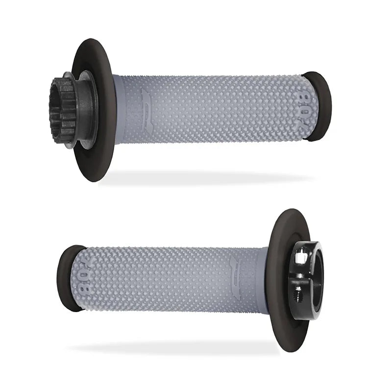 PROGRIP - Manopole MX 708-171 con Sistema Lock-on Nero/Grigio senza Foro