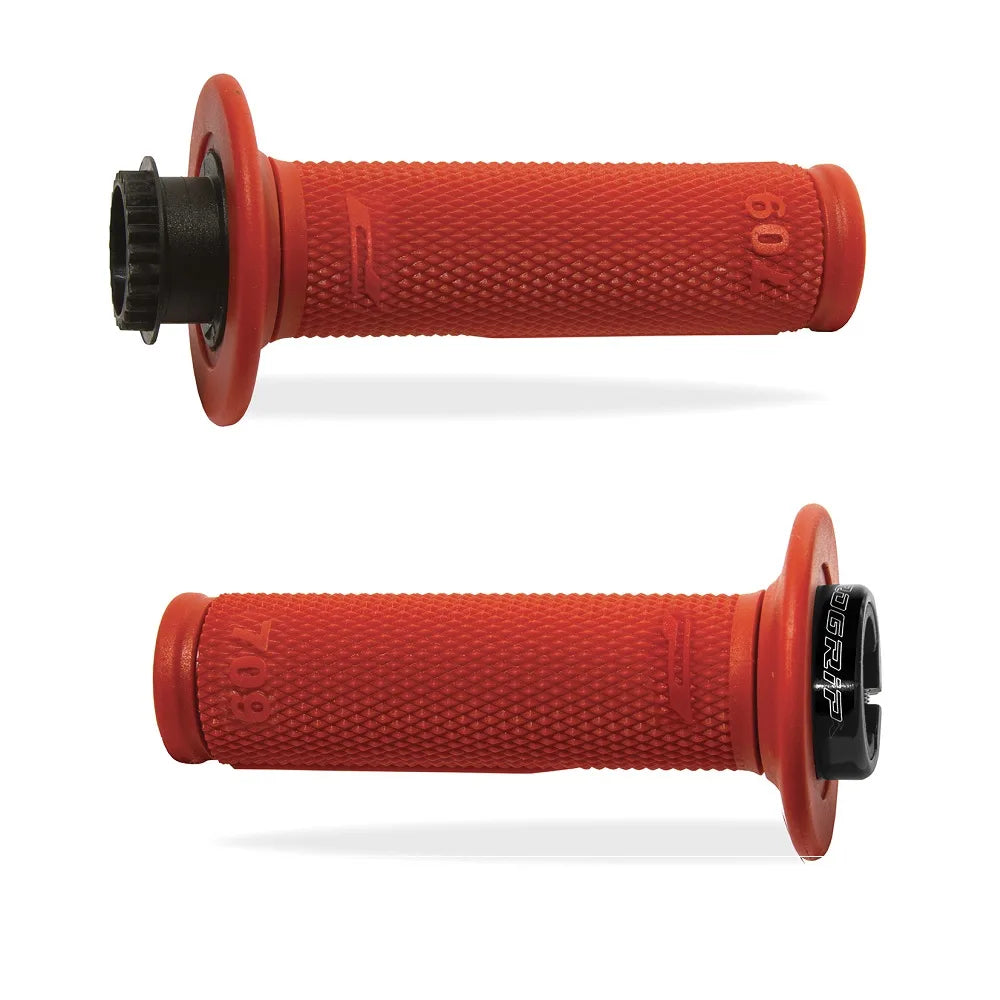 PROGRIP - Manopole MX 709-107 con Sistema Lock-on Rosso senza Foro