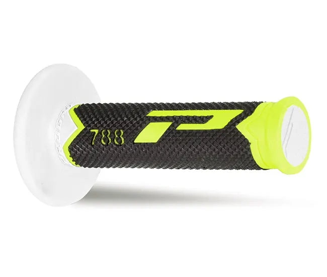 PROGRIP - Manopole MX 788-255 - Tripla Densità Giallo/Nero/Bianco senza Foro