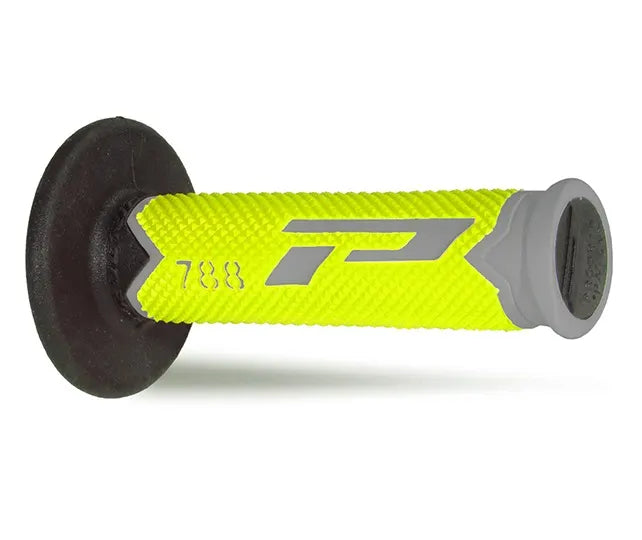 PROGRIP - Manopole MX 788-254 - Tripla Densità Grigio/Giallo/Nero senza Foro