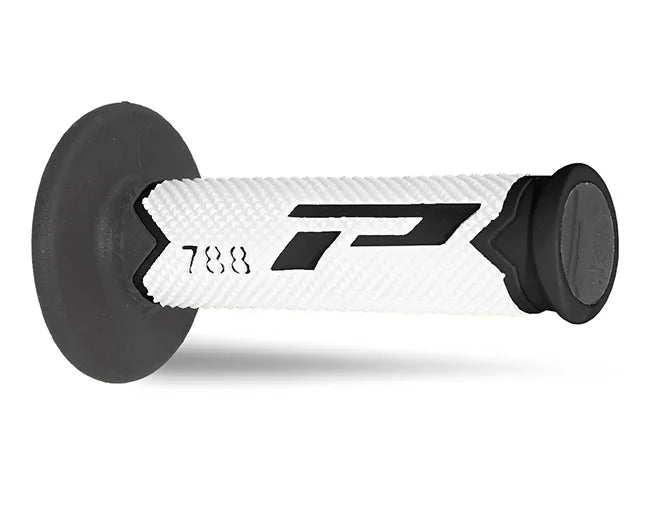 PROGRIP - Manopole MX 788-219 - Tripla Densità Nero/Bianco/Titanio senza Foro