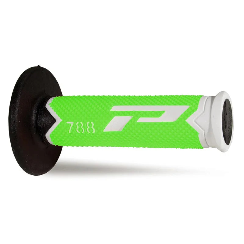 PROGRIP - Manopole MX 788-301 - Tripla Densità Bianco/Verde/Nero senza Foro