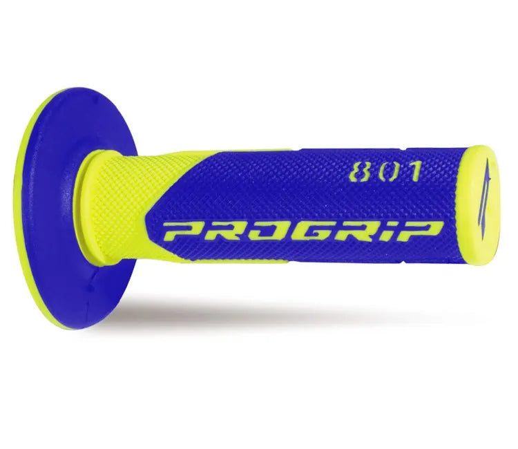 PROGRIP - Manopole MX 801-252 - Doppia Densità Giallo Fluo/Blu senza Foro