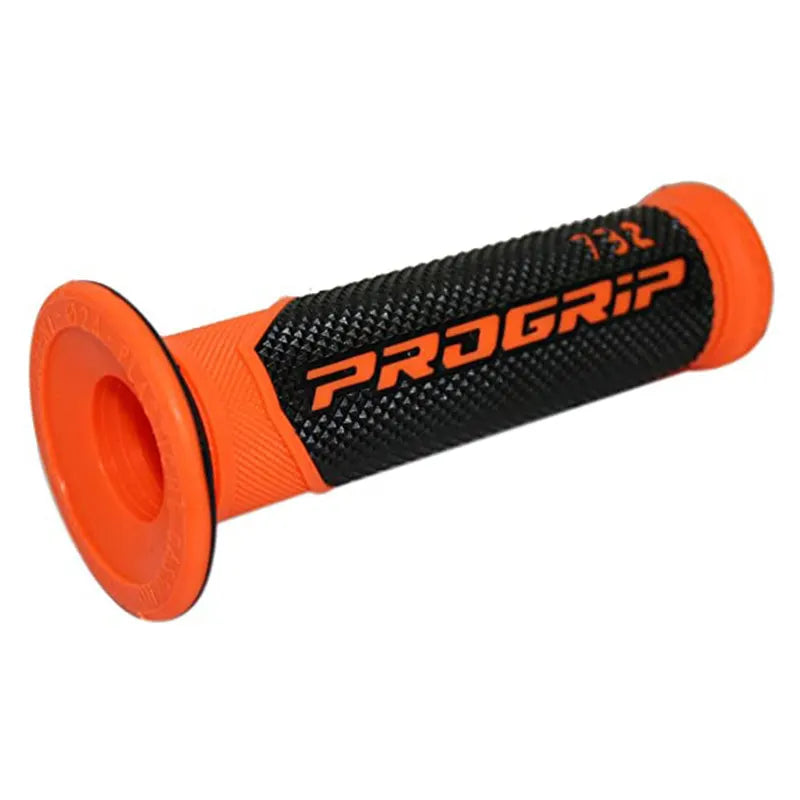 PROGRIP - Manopole Strada 732-OE-296 - Doppia Densità Arancio Fluo/Nero con Foro