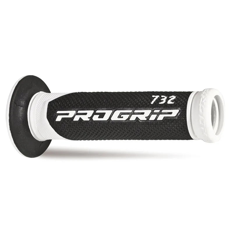 PROGRIP - Manopole Strada 732-OE-137 - Doppia Densità Bianco/Nero con Foro