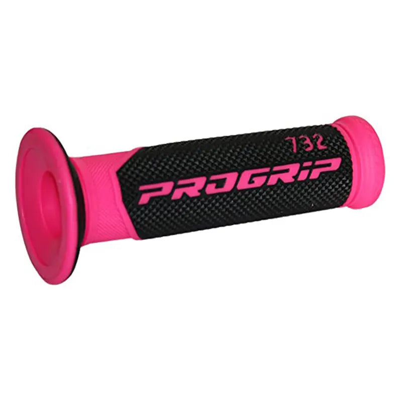 PROGRIP - Manopole Strada 732-OE-297 - Doppia Densità Fucsia/Nero con Foro