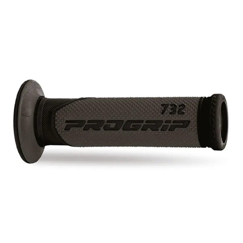 PROGRIP - Manopole Strada 732-OE-298 - Doppia Densità Nero/Titanio con Foro