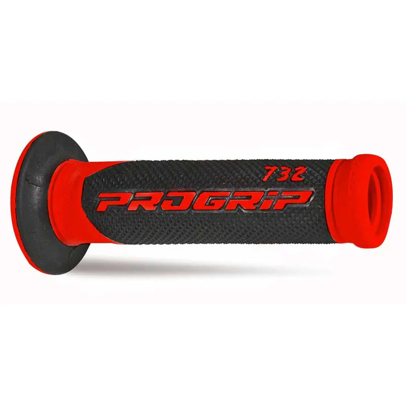 PROGRIP - Manopole Strada 732-OE-149 - Doppia Densità Rosso/Nero con Foro