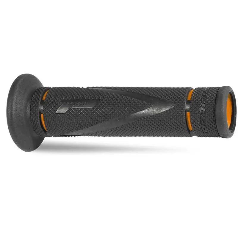 PROGRIP - Manopole Strada 838-OE-201 - Doppia Densità Arancio/Nero con Foro
