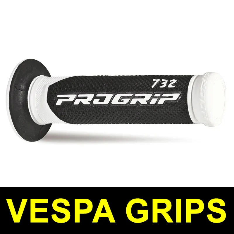 PROGRIP - Manopole VESPA 732-137 - Doppia Densità Bianco/Nero senza Foro