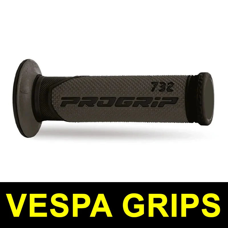 PROGRIP - Manopole VESPA 732-298 - Doppia Densità Nero/Titanio senza Foro