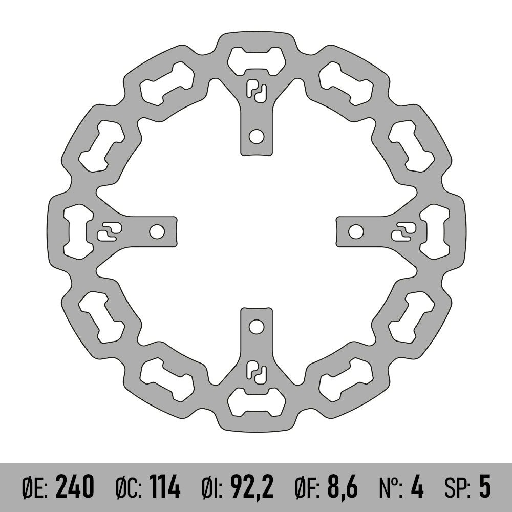 BRENTA MOTO - Disco Freno BRENTA BD105F - YAMAHA X-MAX 125/250 [POST] 4 FORI