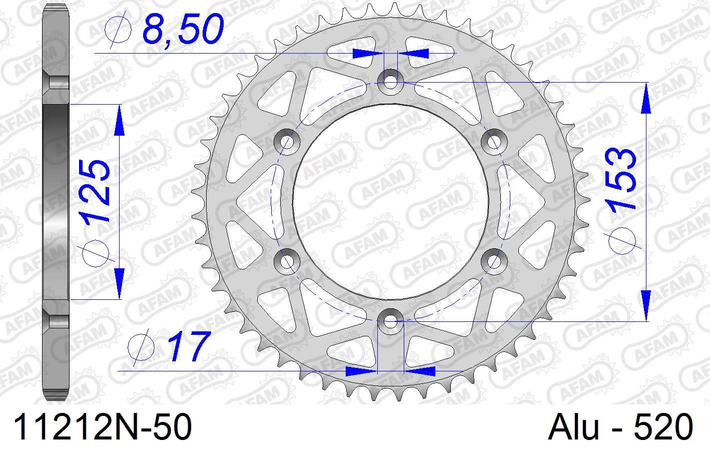 AFAM - Corona AFAM 11212N-50 in Alluminio Passo 520
