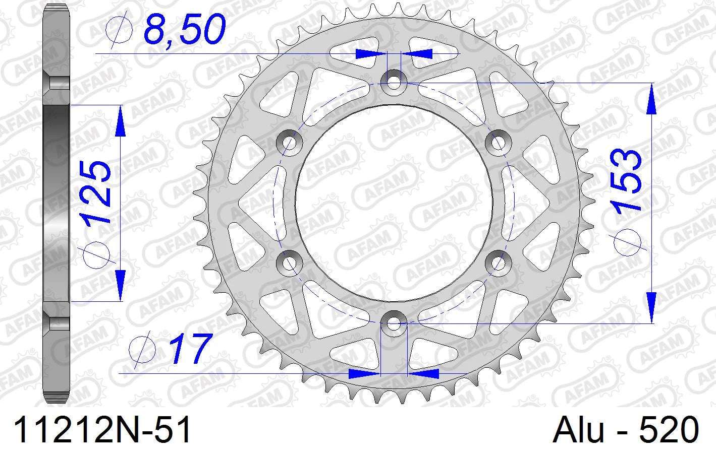 AFAM - Corona AFAM 11212N-51 in Alluminio Passo 520