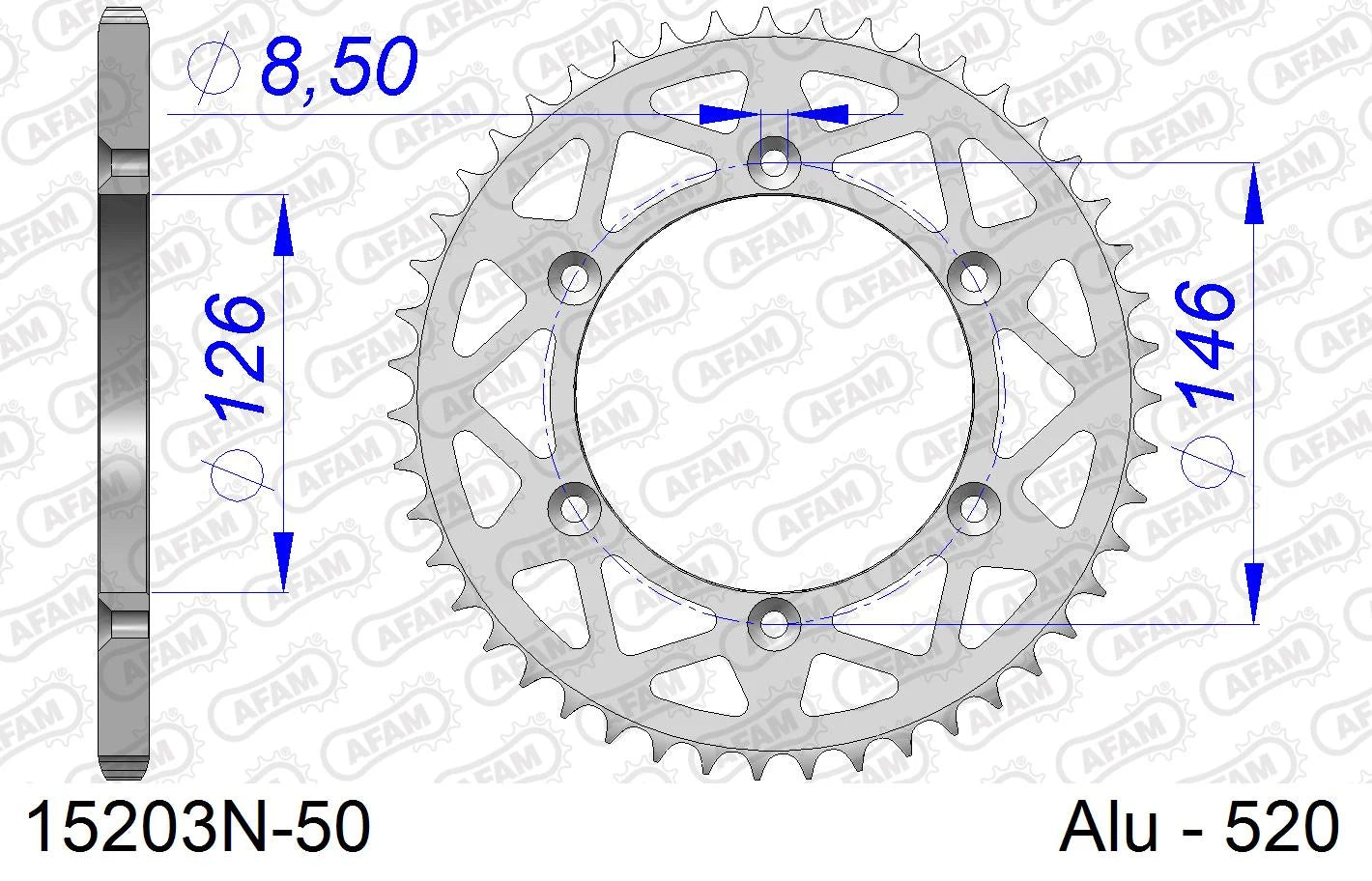 AFAM - Corona AFAM 15203N-50 in Alluminio Passo 520