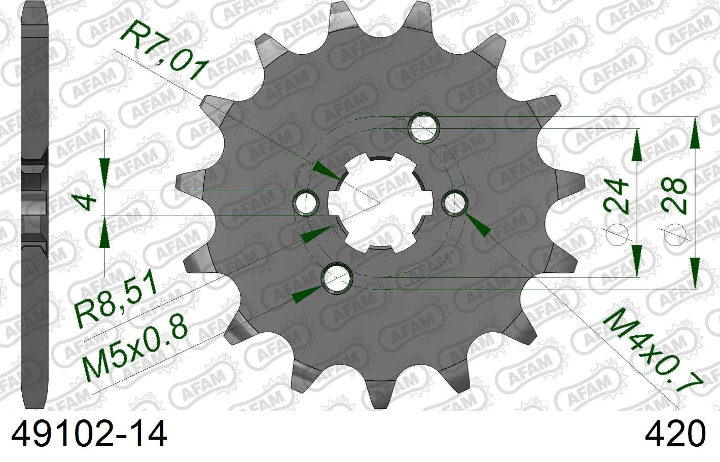 AFAM - Pignone AFAM 49102-14 Passo 420