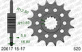 AFAM - Pignone AFAM 20617NR-17 Passo 520 con Gomma Antirumore