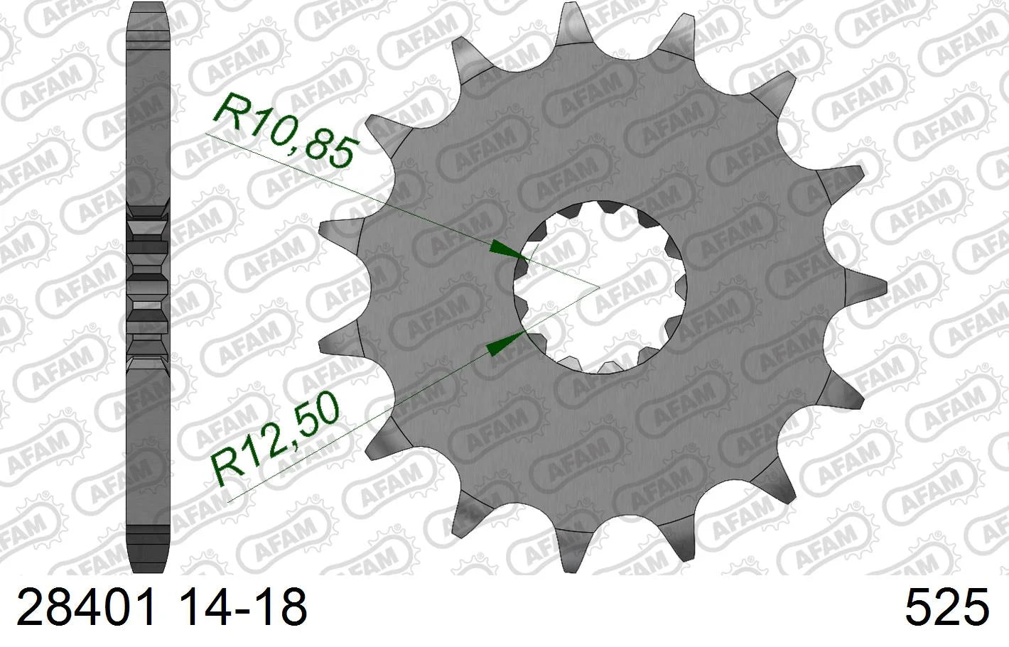 AFAM - Pignone AFAM 28401NR-16 Passo 525 con Gomma Antirumore