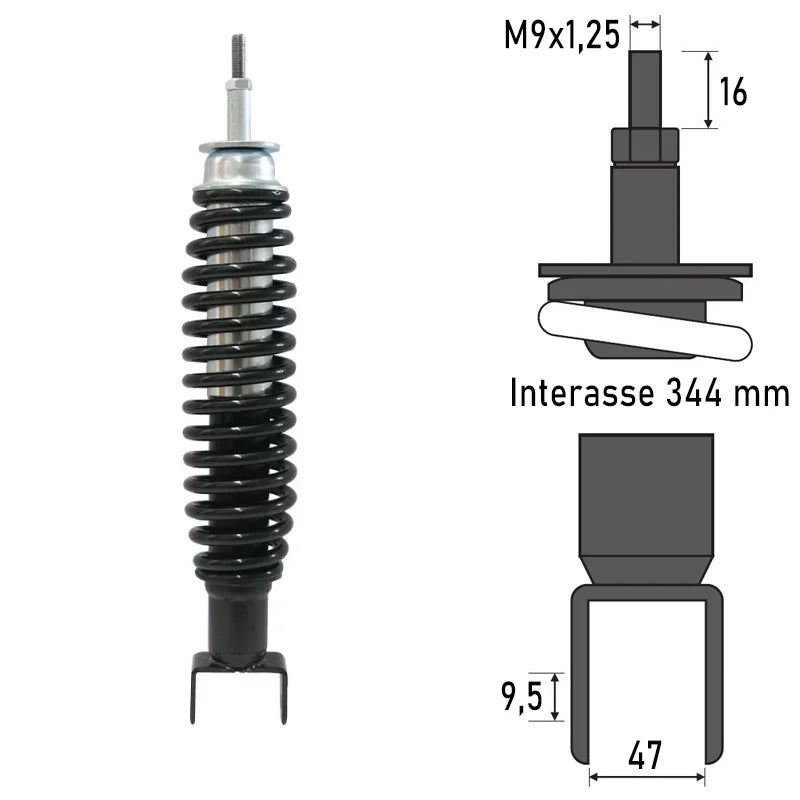 BCR - Ammortizzatore Posteriore PIAGGIO VESPA PK 50cc/PK XL 125cc