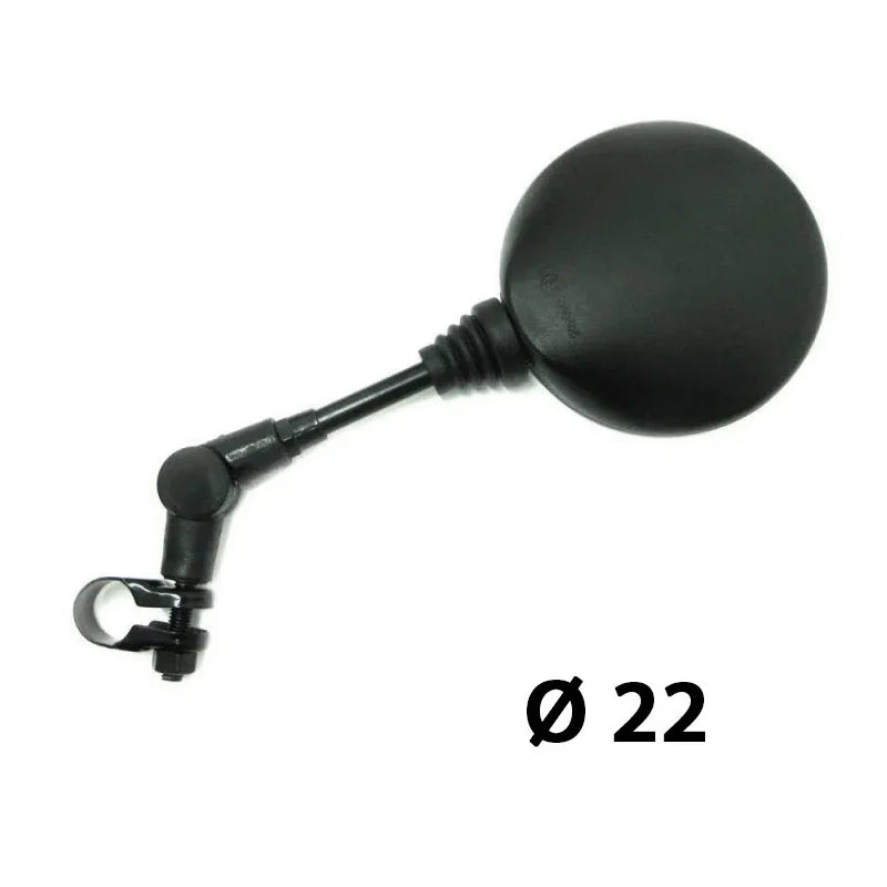 BCR - Specchio Destro/Sinistro Universale Tondo con Morsetto M10 Nero
