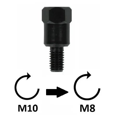 BCR - Adattatore Specchio - M10x1,25 DX (superiore) > M8x1,25 DX (inferiore)