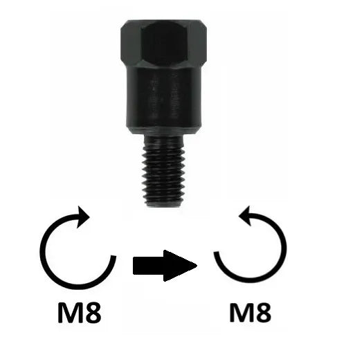 BCR - Adattatore Specchio - M8x1,25 DX (superiore) > M8x1,25 SX (inferiore)