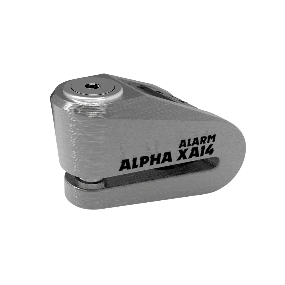 OXFORD - Lucchetto Bloccadisco ALPHA XA14 con Allarme Argento/Nero - Ø 14mm