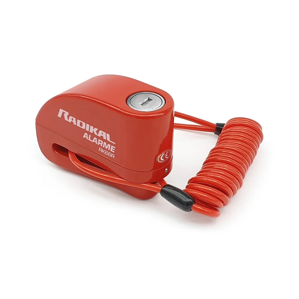 RADIKAL - Lucchetto Bloccadisco Sonoro RK66R Rosso - Perno Ø 6mm