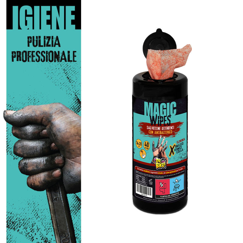 DR BIKE-MOTO - DR.BIKE IGIENE - Salviette Detergenti MAGIC WIPES - 40 Strappi