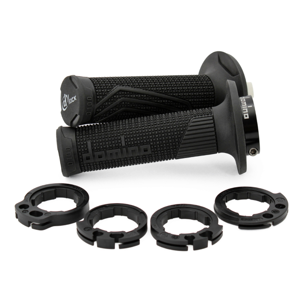 Manopole DOMINO D-lock nero con ghiere