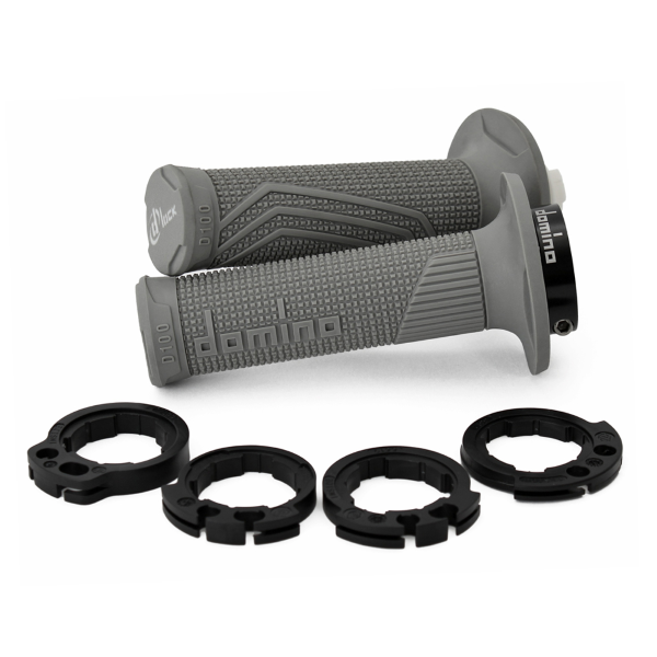 Manopole DOMINO D-lock grigio con ghiere D10046C5200A9-0