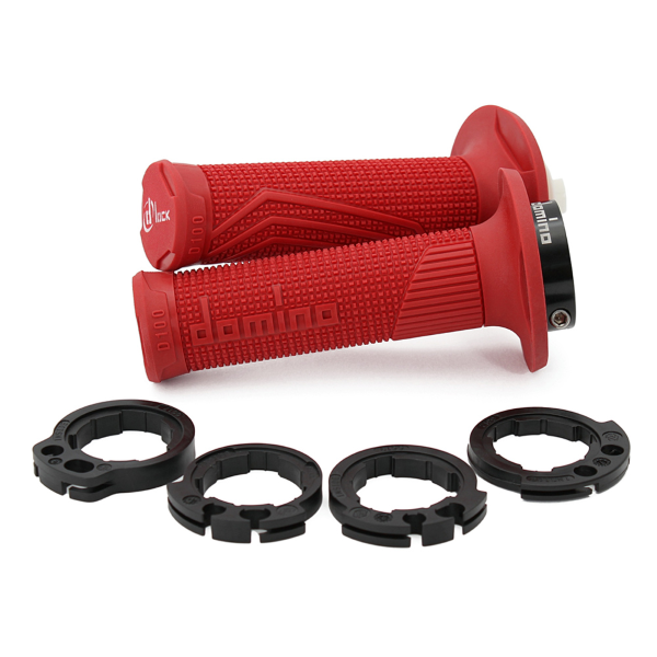 Manopole DOMINO D-lock rosso con ghiere D10046C4200A9-0