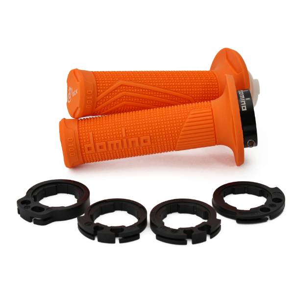 Manopole DOMINO D-lock arancio con ghiere D10046C4500A9-0