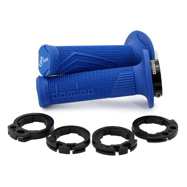 Manopole DOMINO D-lock blu con ghiere D10046C4800A9-0