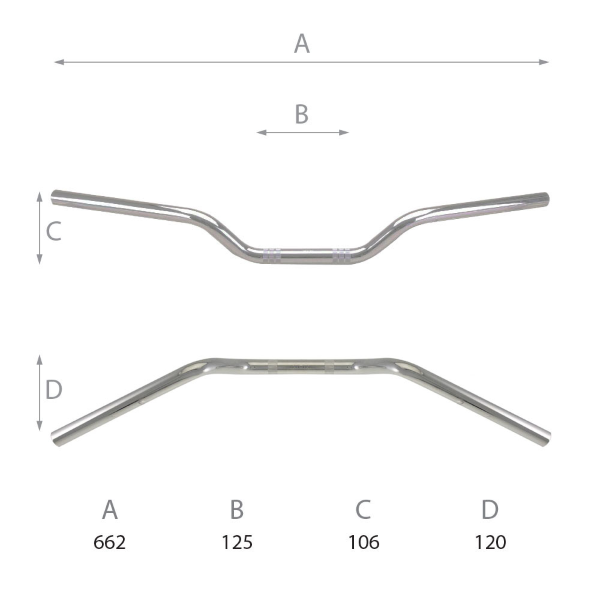 Manubrio stradale Domino L - 662mm