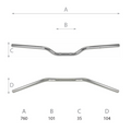 Manubrio stradale Domino L - 760mm