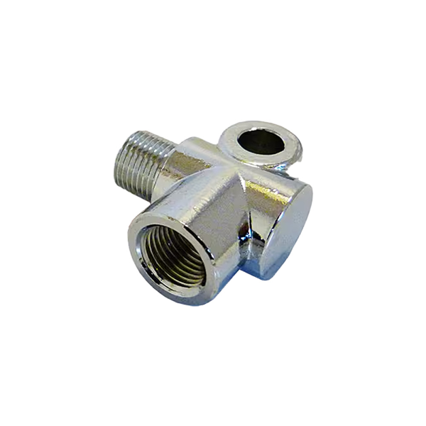 GOMITO 90ø FEMMINA M10x1.0 CONVESSO, CROMATO
