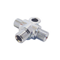 CONNETTORE A T A 3 VIE 1/8 BSP, CROMATO